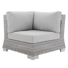 Conway Sunbrella Outdoor Patio Wicker Rattan Corner Chair