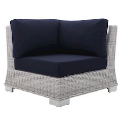 Conway Sunbrella Outdoor Patio Wicker Rattan Corner Chair