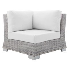 Conway Sunbrella Outdoor Patio Wicker Rattan Corner Chair