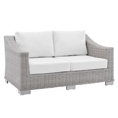 Conway Sunbrella Outdoor Patio Wicker Rattan Loveseat
