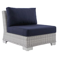 Conway Sunbrella Outdoor Patio Wicker Rattan Armless Chair