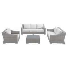 Conway 4-Piece Sunbrella Outdoor Patio Wicker Rattan Furniture Set