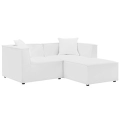 Saybrook Outdoor Patio Upholstered Loveseat and Ottoman Set