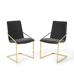 Pitch Performance Velvet Dining Armchair Set of 2
