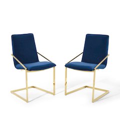 Pitch Performance Velvet Dining Armchair Set of 2