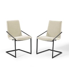 Pitch Upholstered Fabric Dining Armchair Set of 2