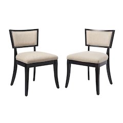 Pristine Upholstered Fabric Dining Chairs Set of 2