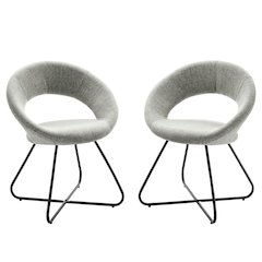Nouvelle Upholstered Fabric Dining Chair Set of 2
