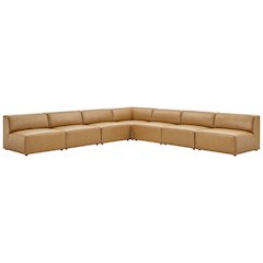 Mingle 7-Piece Vegan Leather Sectional Sofa