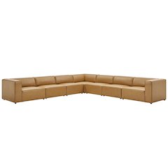 Mingle 7-Piece Vegan Leather Sectional Sofa