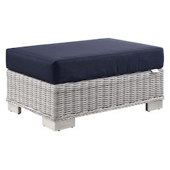Conway Outdoor Patio Wicker Rattan Ottoman