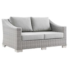 Conway Outdoor Patio Wicker Rattan Loveseat