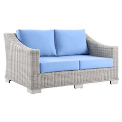 Conway Outdoor Patio Wicker Rattan Loveseat