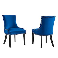 Marquis Performance Velvet Dining Chairs Set of 2