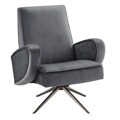 Superior Performance Velvet Swivel Chair