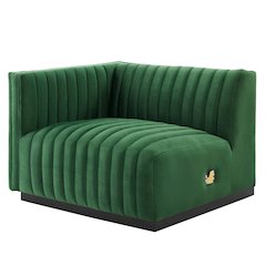 Conjure Channel Tufted Performance Velvet Left-Arm Chair