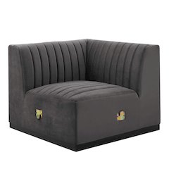 Conjure Channel Tufted Performance Velvet Left Corner Chair