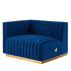 Conjure Channel Tufted Performance Velvet Left-Arm Chair