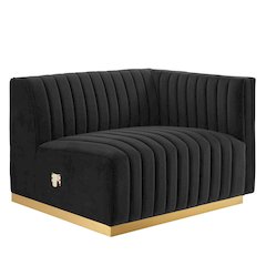 Conjure Channel Tufted Performance Velvet Right-Arm Chair
