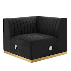 Conjure Channel Tufted Performance Velvet Left Corner Chair