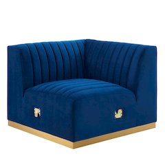 Conjure Channel Tufted Performance Velvet Left Corner Chair