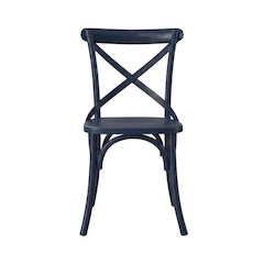 Solid Wood Dining Side Chair with Cushioned Seat for Dining Room, Midnight Blue