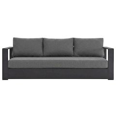 Powder-Coated Aluminum Outdoor Patio Sofa, Gray Charcoal