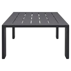 Powder-Coated Aluminum Rectangular Outdoor Patio Coffee Table, Gray