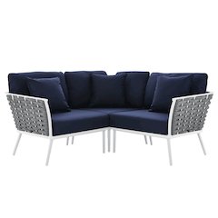 Stance Outdoor Patio Aluminum Small Sectional Sofa