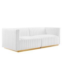 Conjure Channel Tufted Performance Velvet Loveseat