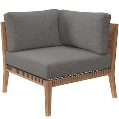 Clearwater Outdoor Patio Teak Wood Corner Chair