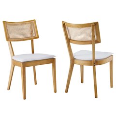 Caledonia Fabric Upholstered Wood Dining Chair Set of 2