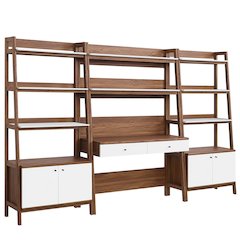 Bixby 3-Piece Wood Office Desk and Bookshelf