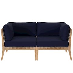 Clearwater Outdoor Patio Teak Wood Loveseat