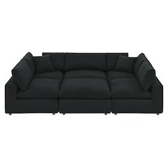 Commix 6-Piece Down Filled Overstuffed Boucle Fabric Sectional Sofa