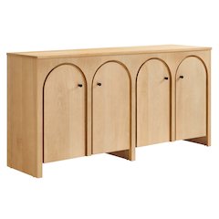 Appia Wood Grain 4-Door Sideboard Storage Cabinet