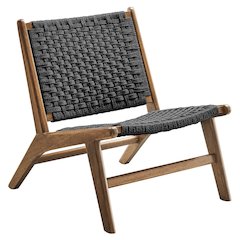 Saoirse Woven Rope Wood Accent Lounge Chair