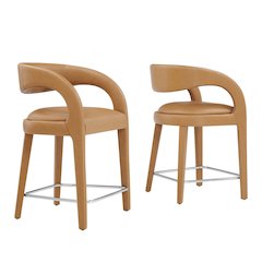 Pinnacle Vegan Leather Counter Stool Set of 2