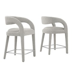 Pinnacle Boucle Upholstered Counter Stool Set of 2