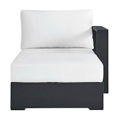 Powder-Coated Aluminum Modular Right-Facing Outdoor Chaise Lounge Chair, Gray