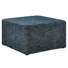 Callum Large 28" Square Woven Heathered Fabric Upholstered Ottoman