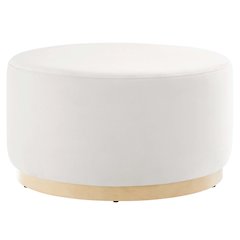 Tilden Large 29" Round Performance Velvet Upholstered Ottoman