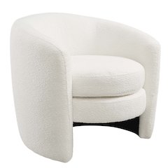 Affinity Upholstered Boucle Fabric Curved Back Armchair