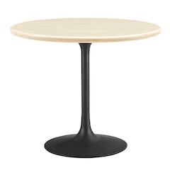 Lippa 36” Round Faux Travertine Dining Table