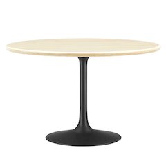 Lippa 48" Round Faux Travertine Dining Table