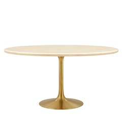 Lippa 60" Oval Faux Travertine Dining Table