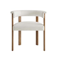 Performance Velvet Barrel Dining Chairs, Alabaster Deep Brown, Set of 2