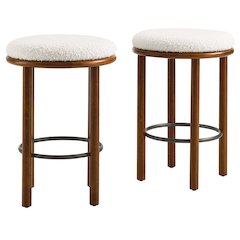 Fable Boucle Fabric Counter Stools Set of 2