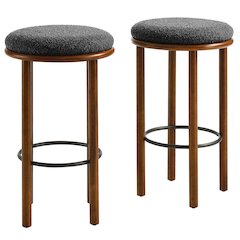 Fable Boucle Fabric Bar Stools Set of 2