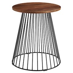 Valeo Round Wood and Metal Side Table